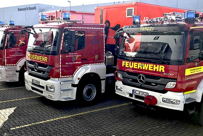 Emergency vehicles of the Seevetal fire brigade